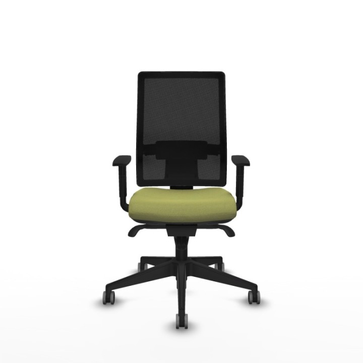 Horna sincro malla negra bali verde oliva brazos 1D base piramidal  ruedas 65mm engomadas