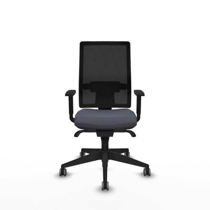 Horna sincro malla negra bali gris oscuro brazos 1D base piramidal  ruedas 65mm engomadas