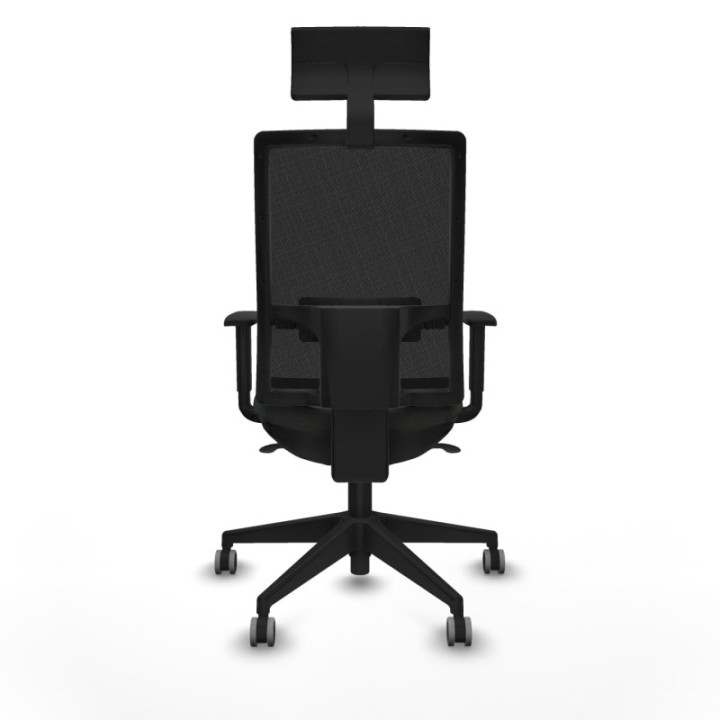 Horna sincro malla negra bali negro brazos 1D base piramidal cabecero fijo ruedas 65mm engomadas