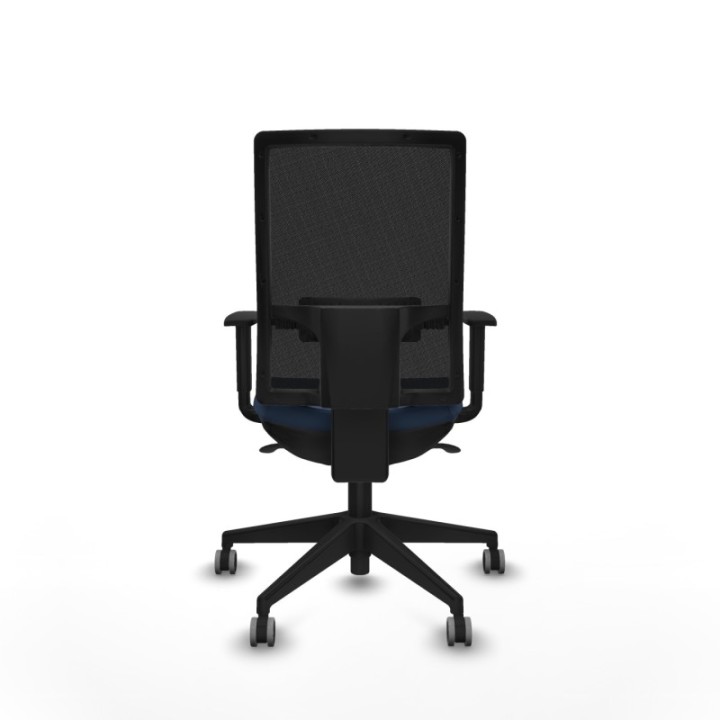 Horna sincro malla negra similpiel azul marino brazos 1D base piramidal  ruedas 65mm engomadas