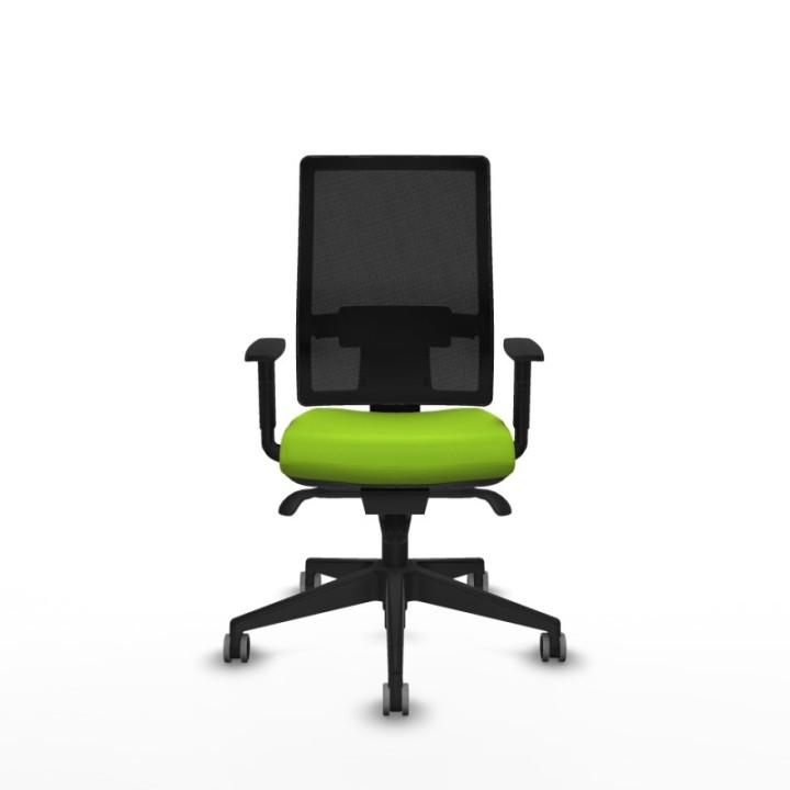 Horna sincro malla negra similpiel pistacho brazos 1D base piramidal  ruedas 65mm engomadas