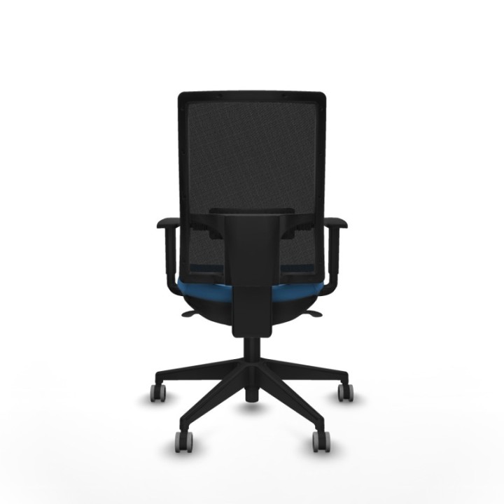 Horna sincro malla negra similpiel azul claro brazos 1D base piramidal  ruedas 65mm engomadas