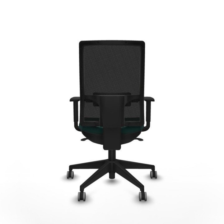 Horna sincro malla negra similpiel verde botella brazos 1D base piramidal  ruedas 65mm engomadas