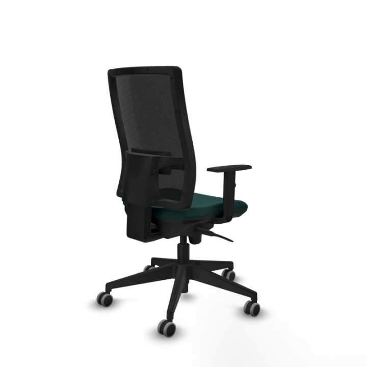 Horna sincro malla negra similpiel verde botella brazos 1D base piramidal  ruedas 65mm engomadas