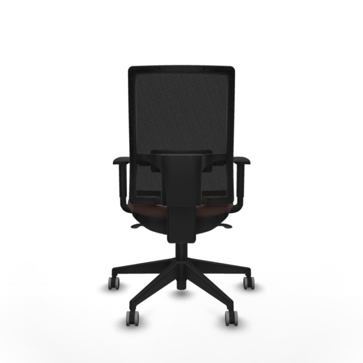 Horna sincro malla negra similpiel marrón oscuro brazos 1D base piramidal  ruedas 65mm engomadas