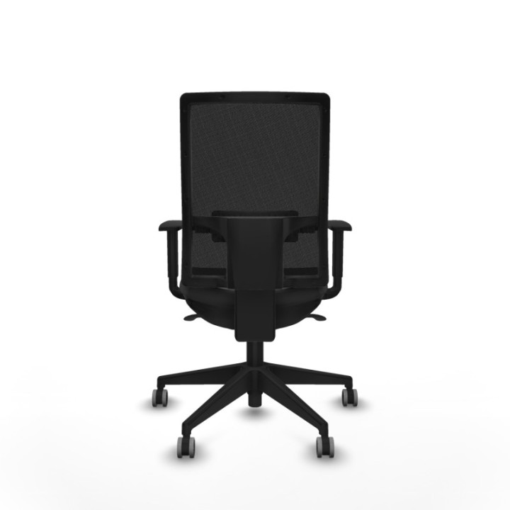 Horna sincro malla negra similpiel gris oscuro brazos 1D base piramidal  ruedas 65mm engomadas