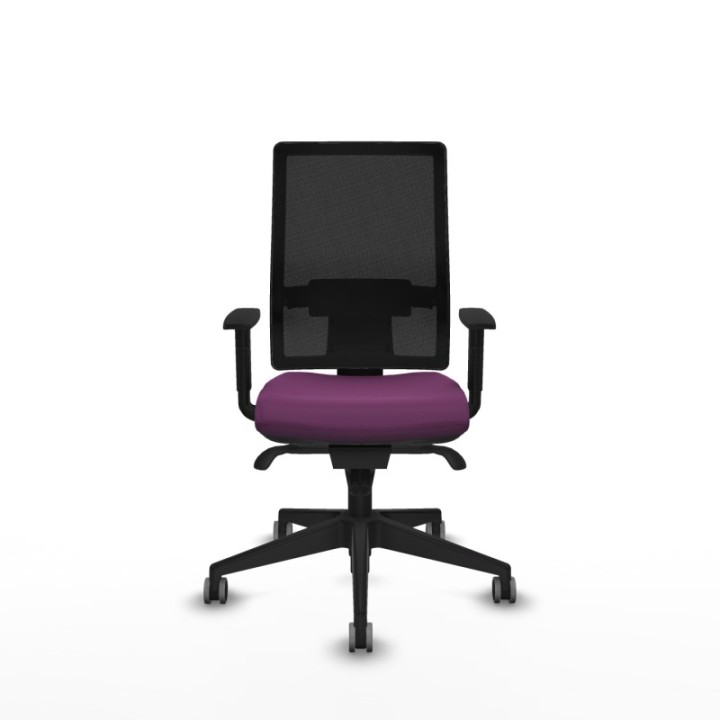 Horna sincro malla negra similpiel morado brazos 1D base piramidal  ruedas 65mm engomadas