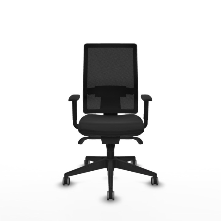 Horna sincro malla negra similpiel negro brazos 1D base piramidal  ruedas 65mm engomadas