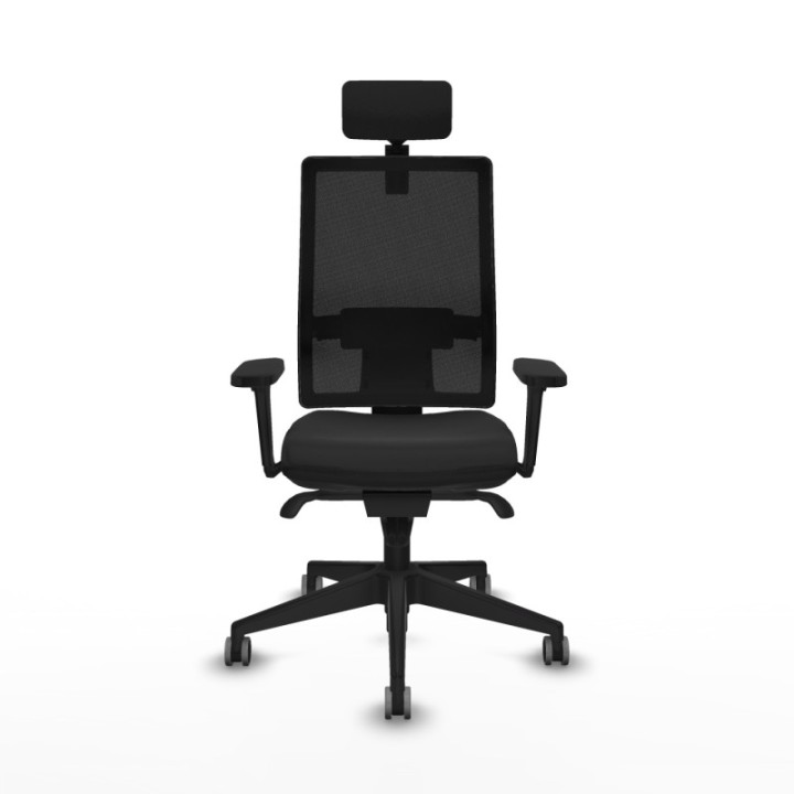 Horna sincro malla negra similpiel negro brazos 3D base piramidal cabecero 2D ruedas 65mm engomadas