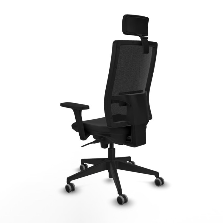 Horna sincro malla negra similpiel negro brazos 3D base piramidal cabecero 2D ruedas 65mm engomadas