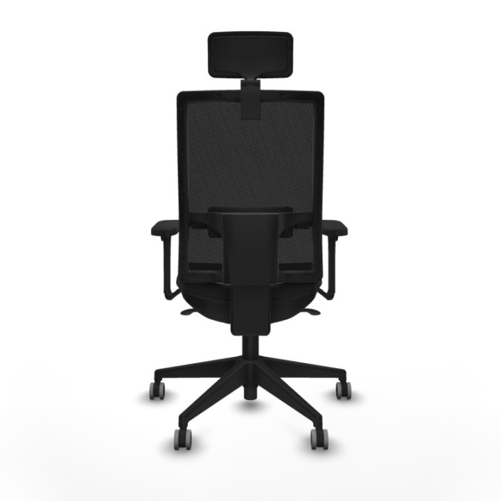 Horna sincro malla negra similpiel negro brazos 3D base piramidal cabecero 2D ruedas 65mm engomadas