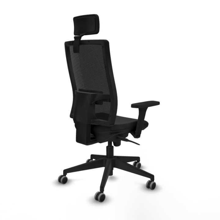 Horna sincro malla negra similpiel negro brazos 3D base piramidal cabecero 2D ruedas 65mm engomadas