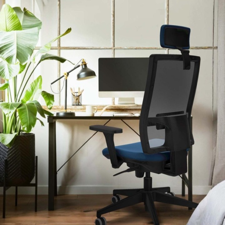 Horna sincro malla negra similpiel negro brazos 3D base piramidal cabecero 2D ruedas 65mm engomadas