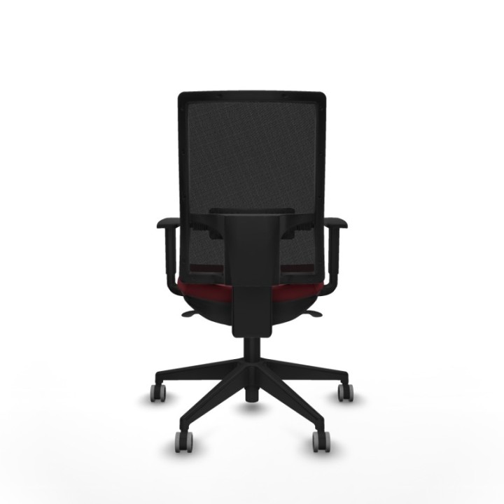 Horna sincro malla negra similpiel granate brazos 1D base piramidal  ruedas 65mm engomadas