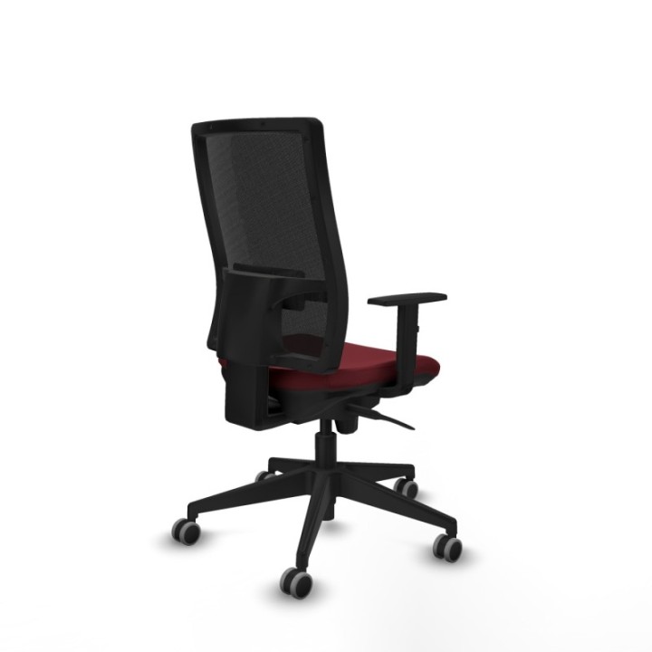 Horna sincro malla negra similpiel granate brazos 1D base piramidal  ruedas 65mm engomadas