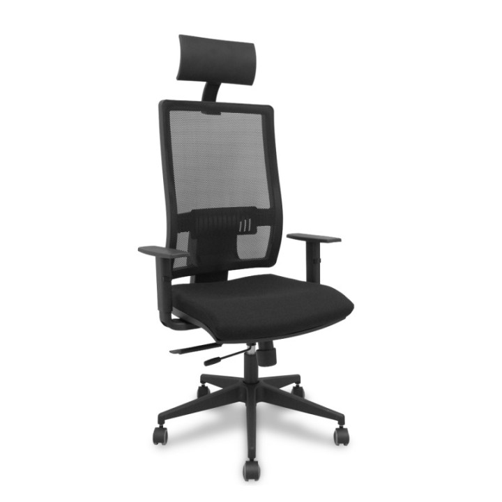 Silla Horna traslack bali negro brazos 1D con cabecero fijo