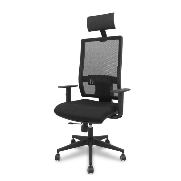 Silla Horna traslack bali negro brazos 1D con cabecero fijo