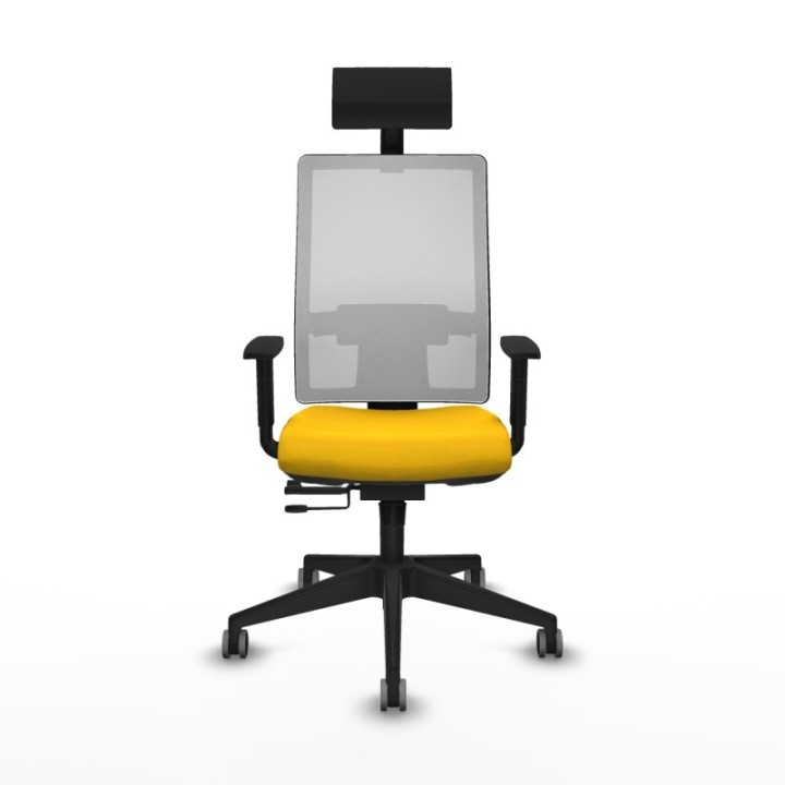 Horna traslack malla blanca bali amarillo brazos 1D base piramidal cabecero fijo ruedas 65mm engomadas