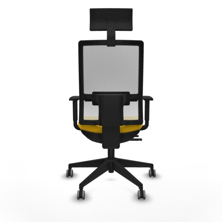 Horna traslack malla blanca bali amarillo brazos 1D base piramidal cabecero fijo ruedas 65mm engomadas