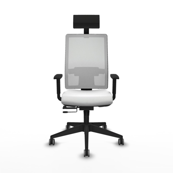 Horna traslack malla blanca bali blanco brazos 1D base piramidal cabecero fijo ruedas 65mm engomadas