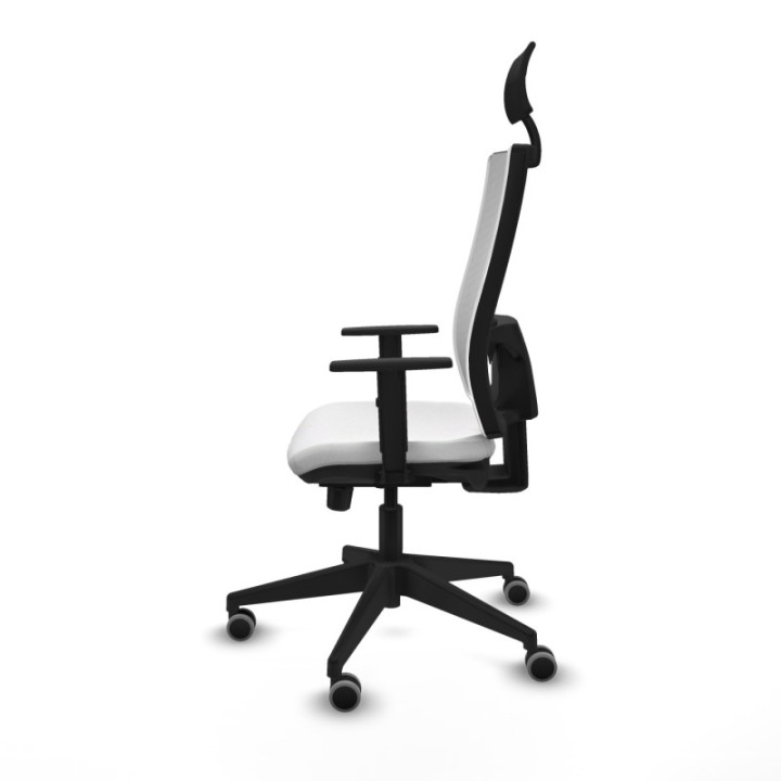 Horna traslack malla blanca bali blanco brazos 1D base piramidal cabecero fijo ruedas 65mm engomadas