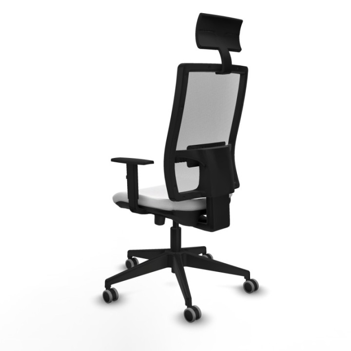 Horna traslack malla blanca bali blanco brazos 1D base piramidal cabecero fijo ruedas 65mm engomadas