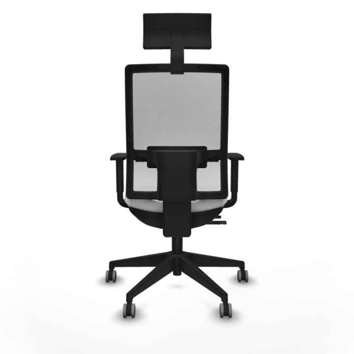 Horna traslack malla blanca bali blanco brazos 1D base piramidal cabecero fijo ruedas 65mm engomadas