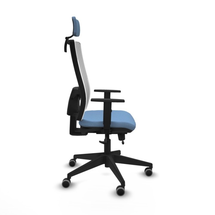 Horna traslack malla blanca bali azul cielo brazos 1D base piramidal cabecero 2D ruedas 65mm engomadas