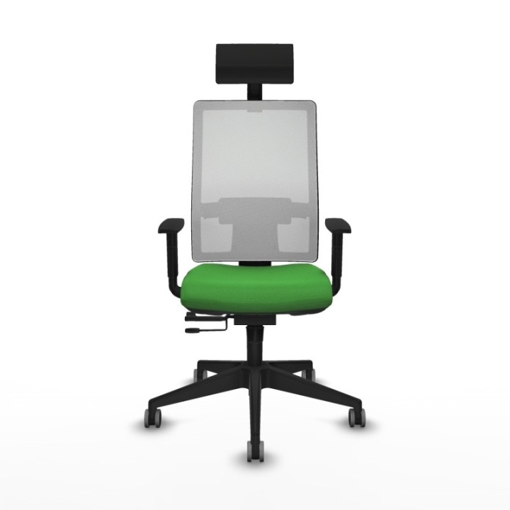 Horna traslack malla blanca bali verde brazos 1D base piramidal cabecero fijo ruedas 65mm engomadas