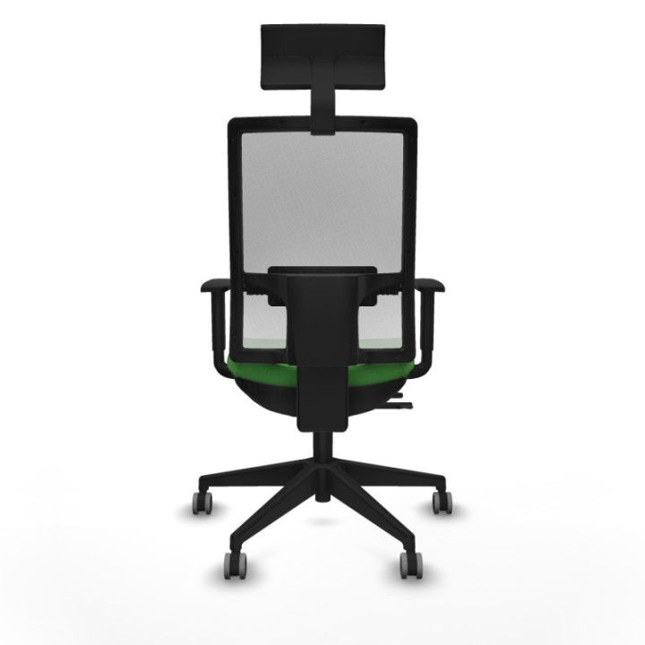 Horna traslack malla blanca bali verde brazos 1D base piramidal cabecero fijo ruedas 65mm engomadas