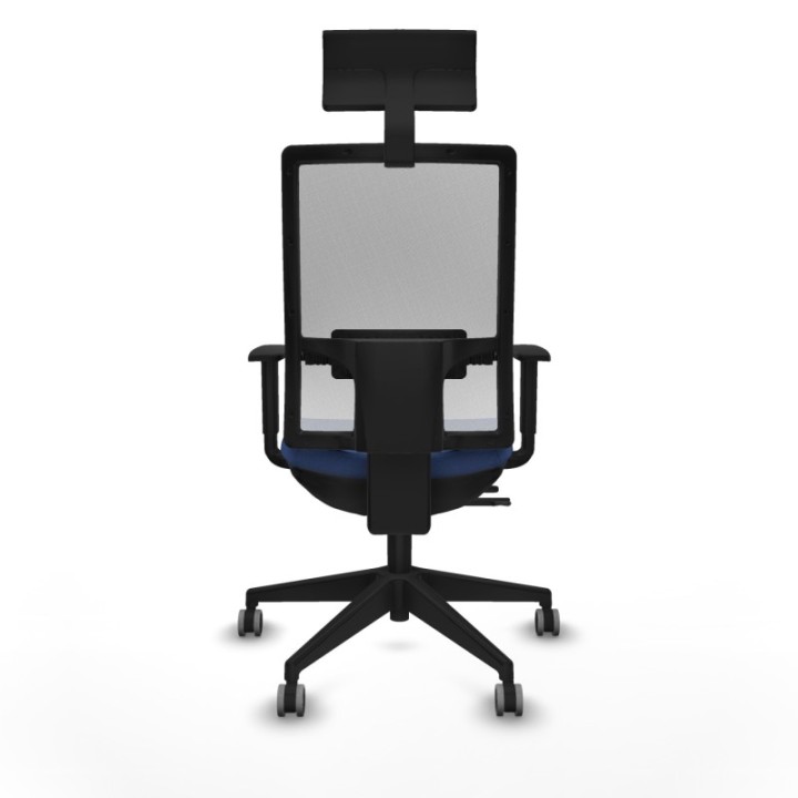 Horna traslack malla blanca bali azul marino brazos 1D base piramidal cabecero fijo ruedas 65mm engomadas