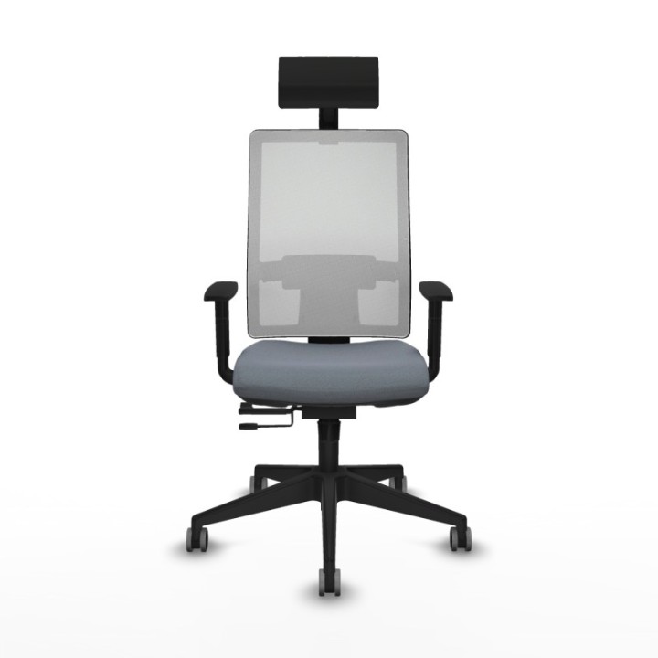 Horna traslack malla blanca bali gris brazos 1D base piramidal cabecero fijo ruedas 65mm engomadas