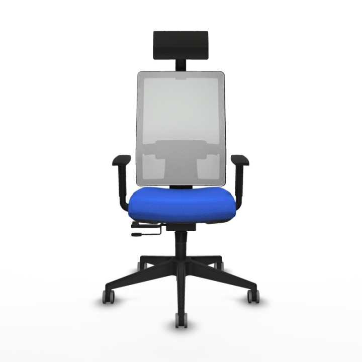 Horna traslack malla blanca bali azul brazos 1D base piramidal cabecero fijo ruedas 65mm engomadas