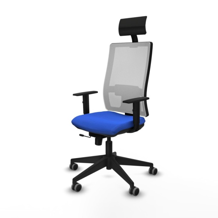 Horna traslack malla blanca bali azul brazos 1D base piramidal cabecero fijo ruedas 65mm engomadas