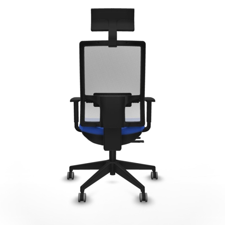 Horna traslack malla blanca bali azul brazos 1D base piramidal cabecero fijo ruedas 65mm engomadas