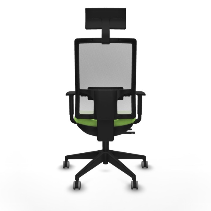 Horna traslack malla blanca bali pistacho brazos 1D base piramidal cabecero fijo ruedas 65mm engomadas