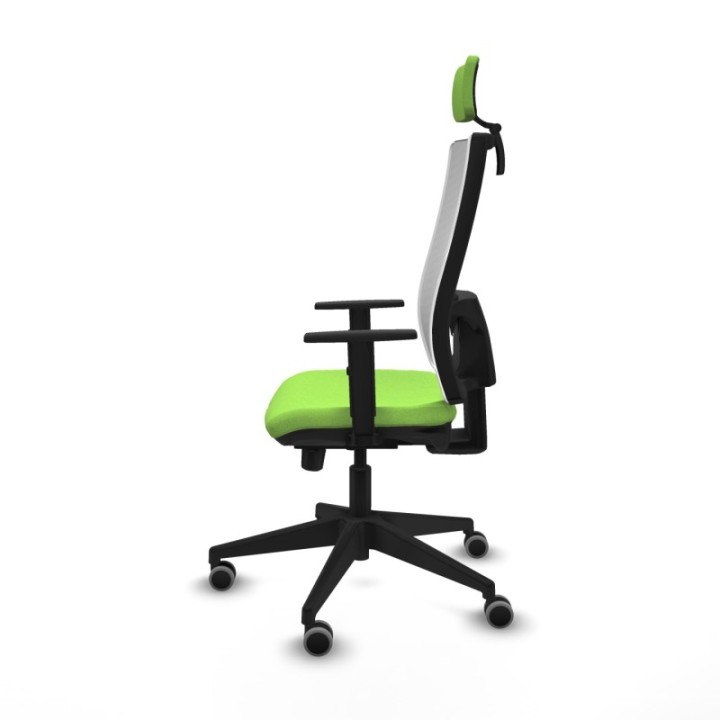 Horna traslack malla blanca bali pistacho brazos 1D base piramidal cabecero 2D ruedas 65mm engomadas