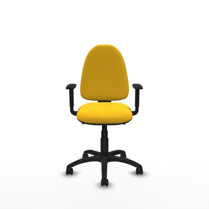 Aýna AS similpiel amarillo brazos 1D base poliamida ruedas engomadas 50mm