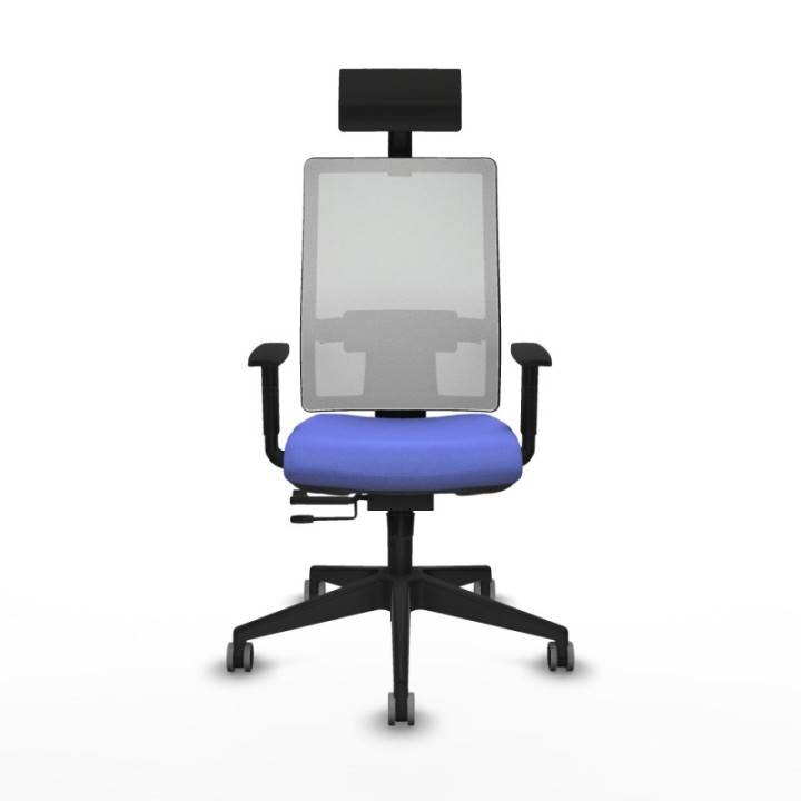 Horna traslack malla blanca bali azul claro brazos 1D base piramidal cabecero fijo ruedas 65mm engomadas