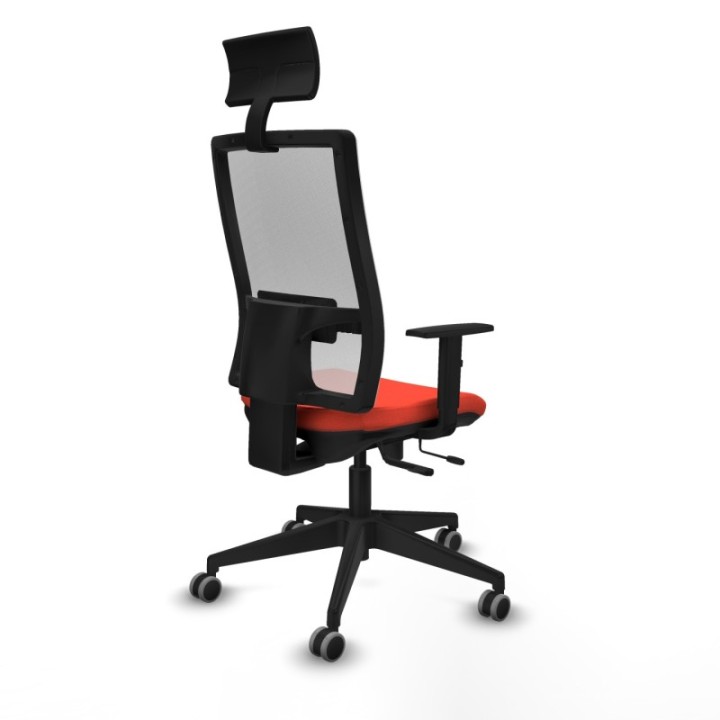 Horna traslack malla blanca bali naranja oscuro brazos 1D base piramidal cabecero fijo ruedas 65mm engomadas