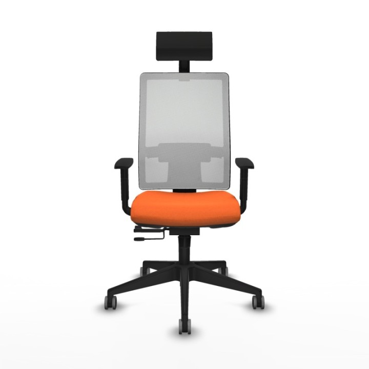 Horna traslack malla blanca bali naranja brazos 1D base piramidal cabecero fijo ruedas 65mm engomadas