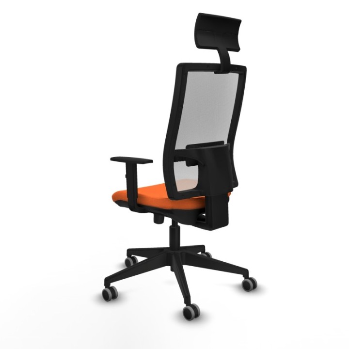 Horna traslack malla blanca bali naranja brazos 1D base piramidal cabecero fijo ruedas 65mm engomadas