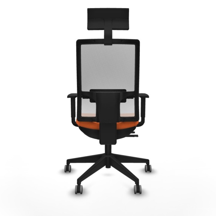 Horna traslack malla blanca bali naranja brazos 1D base piramidal cabecero fijo ruedas 65mm engomadas