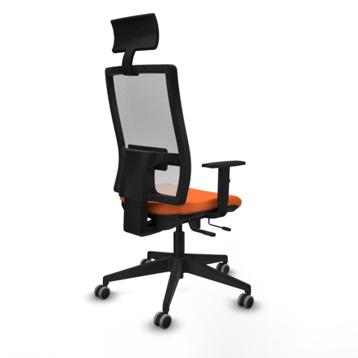 Horna traslack malla blanca bali naranja brazos 1D base piramidal cabecero fijo ruedas 65mm engomadas