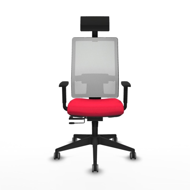 Horna traslack malla blanca bali rojo brazos 1D base piramidal cabecero fijo ruedas 65mm engomadas