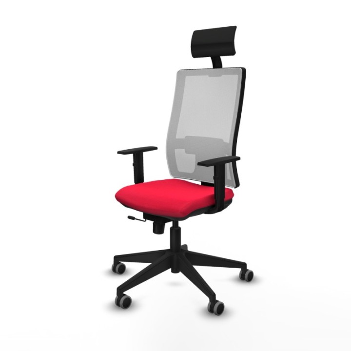 Horna traslack malla blanca bali rojo brazos 1D base piramidal cabecero fijo ruedas 65mm engomadas