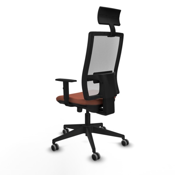 Horna traslack malla blanca bali marrón brazos 1D base piramidal cabecero fijo ruedas 65mm engomadas