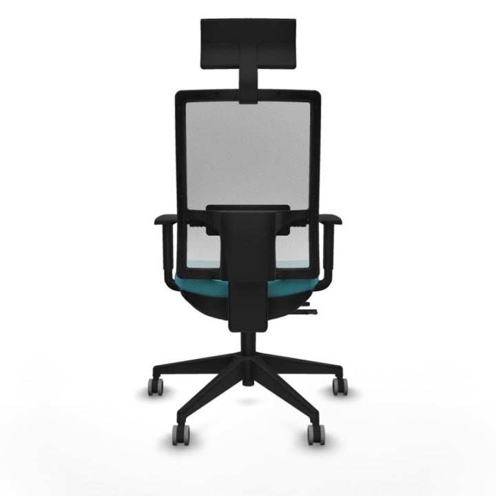 Horna traslack malla blanca bali turquesa brazos 1D base piramidal cabecero fijo ruedas 65mm engomadas