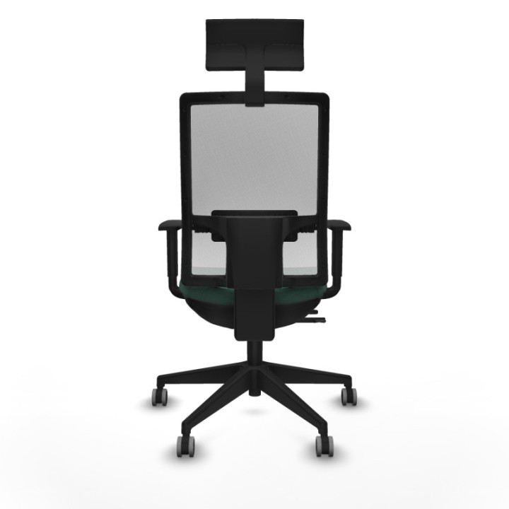 Horna traslack malla blanca bali verde botella brazos 1D base piramidal cabecero fijo ruedas 65mm engomadas