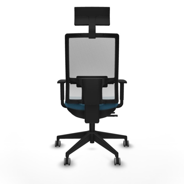 Horna traslack malla blanca bali verde petroleo brazos 1D base piramidal cabecero fijo ruedas 65mm engomadas